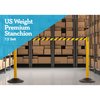 Us Weight Yellow Premium Steel Stanchion with 7.5ft Retractable Chevron Belt U2104CYB